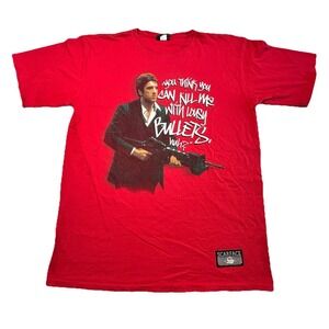 Vintage Y2K Scarface Tony Montana Quote T Shirt XXL Red Movie Graphic Made USA